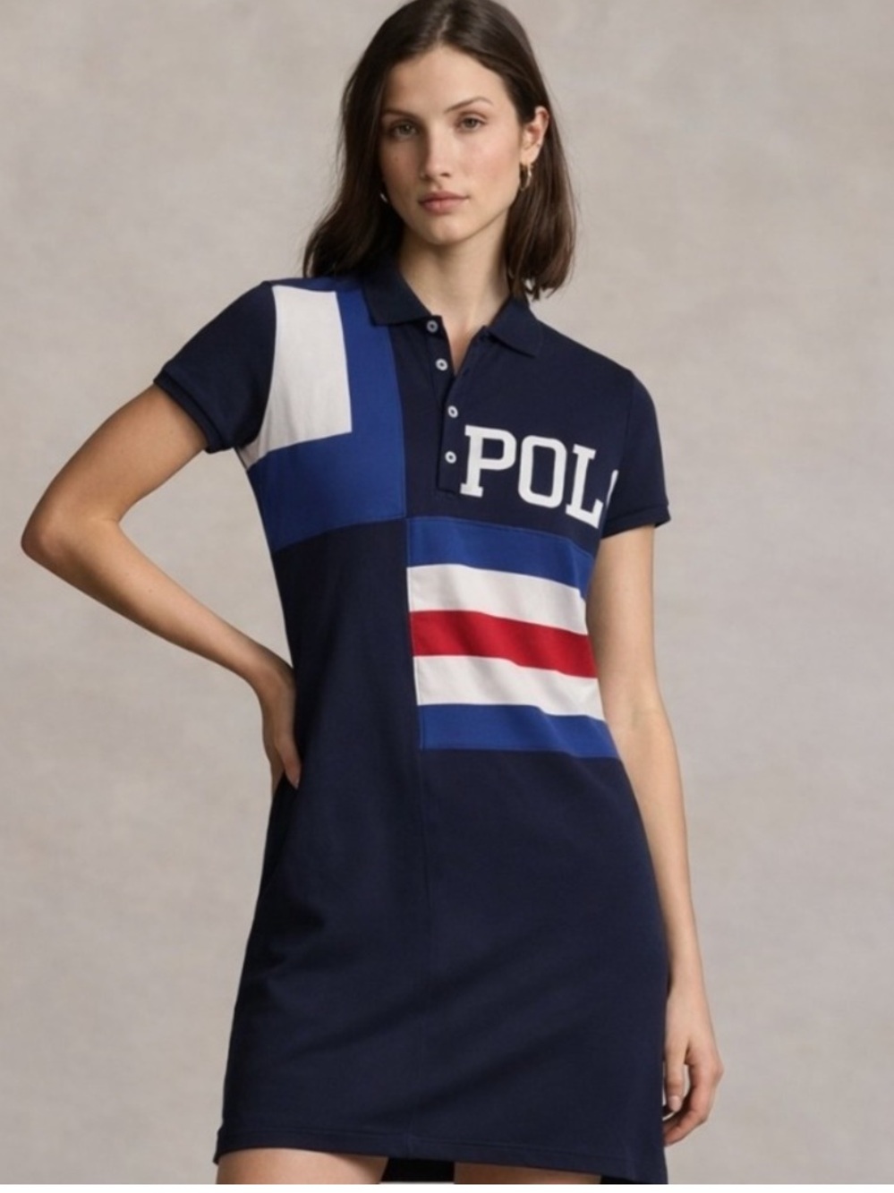 Like new! Worn once! $168 Polo Ralph Lauren Mesh Mini Navy Polo Dress. Size XXL